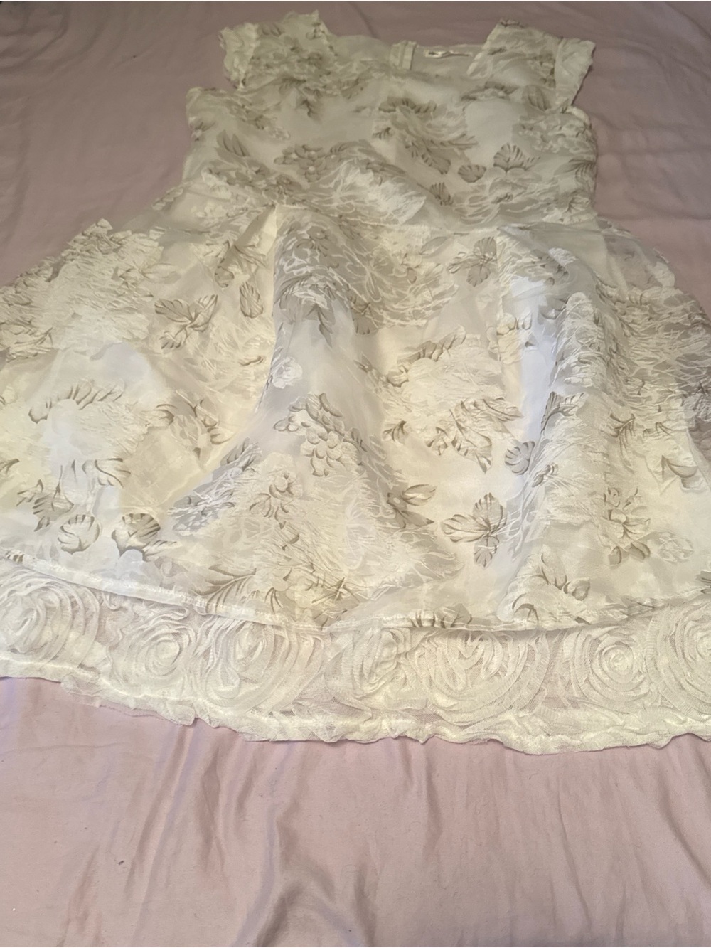 Ivory Floral Lace Dress